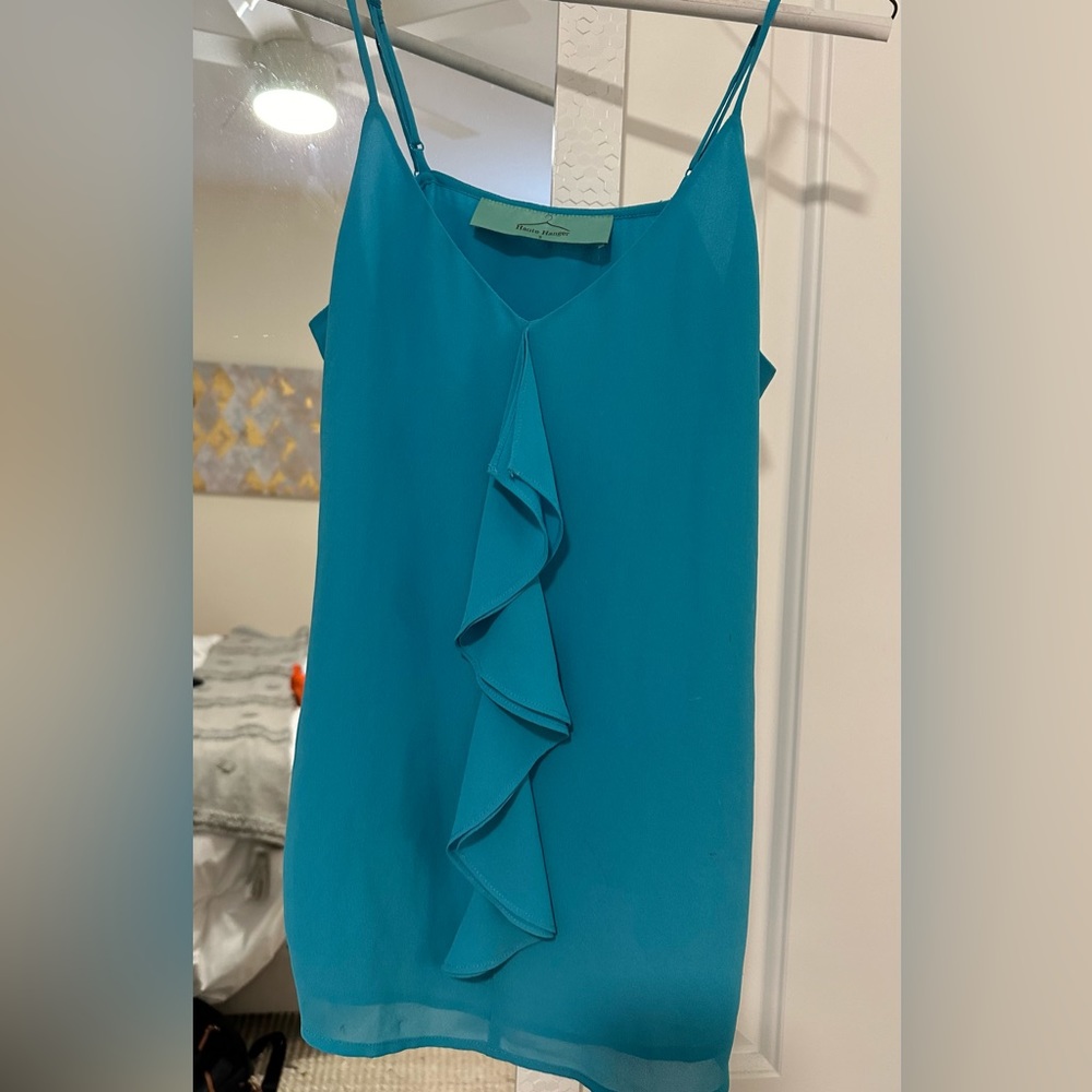 Blue Ruffle Tank - Size S - Picture 4 of 4